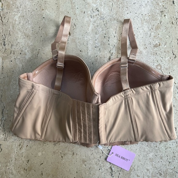 SEA BBOT Women Longline Strapless Bra Full Coverage Corset Bra Hide Back Fat 38C - Picture 4 of 9